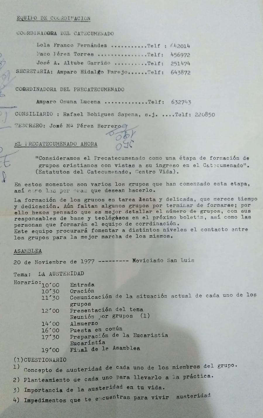 Documento precatecumenado